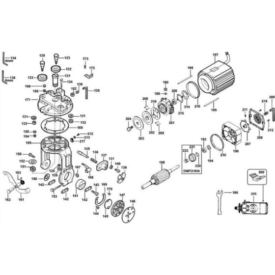 Stator Assembly for DeWalt DW722KN