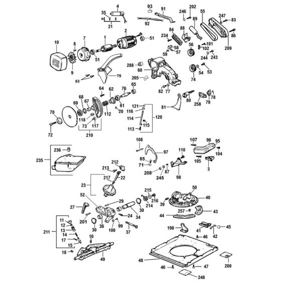 Main Assembly for DeWalt DW743