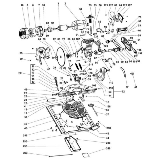 Main Assembly for DeWalt DW743