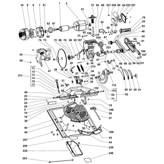 Main Assembly for DeWalt DW743N