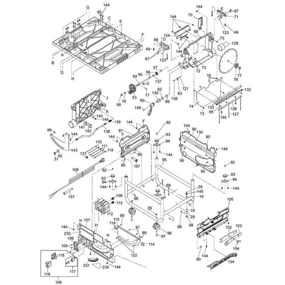 Panel Assembly for DeWalt DW745