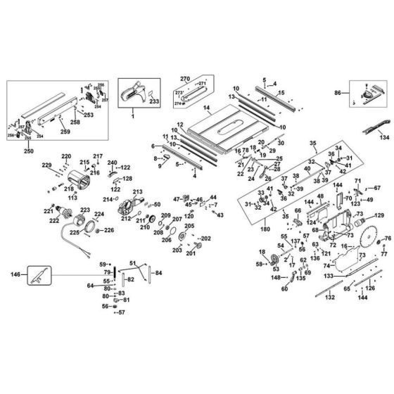 Main Assembly for DeWalt DW745