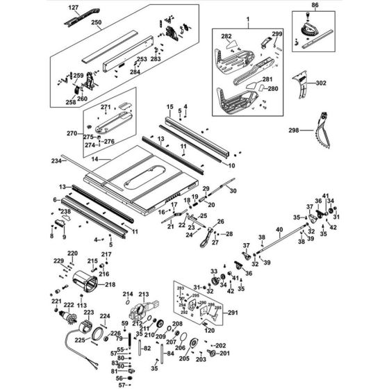 Main Assembly for DeWalt DW745-XE