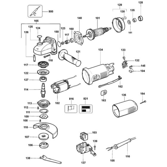 Main Assembly for DeWalt DW824