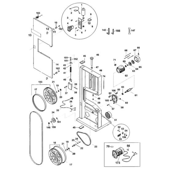DeWalt DW876 Bandsaw Assembly