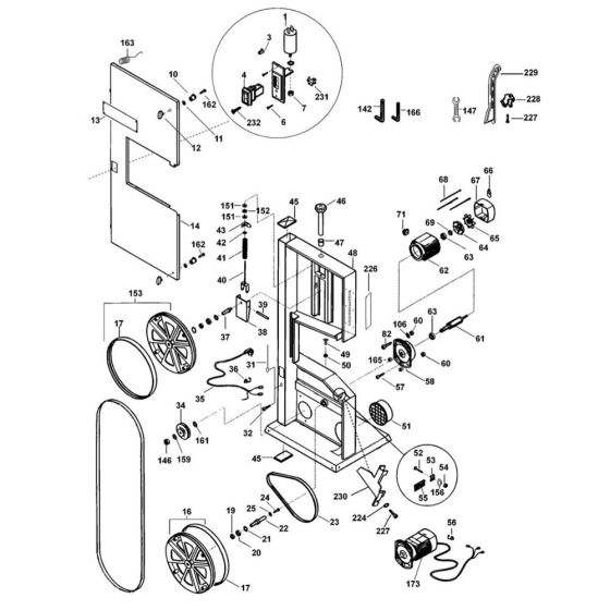 DeWalt DW876 Bandsaw Assembly