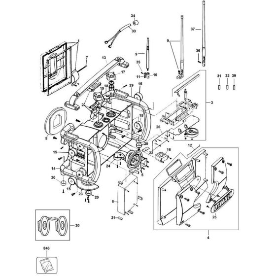 Main Assembly for DeWalt DW911