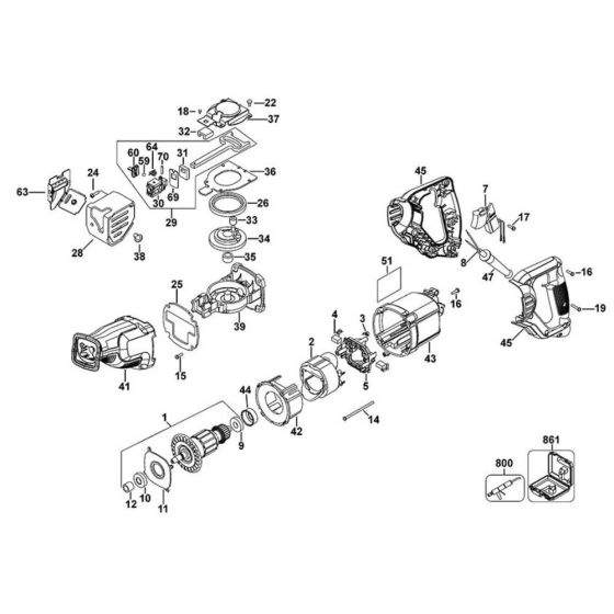 Main Assembly for DeWalt DWE305PK Cut Saw