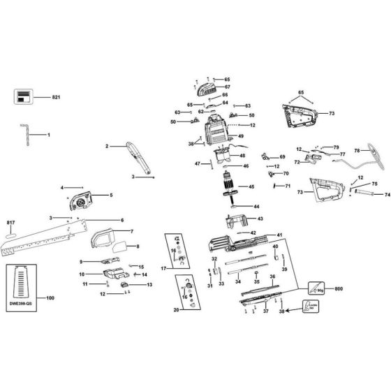 Main Assembly for DeWalt DWE399 Universal Alligator Saw