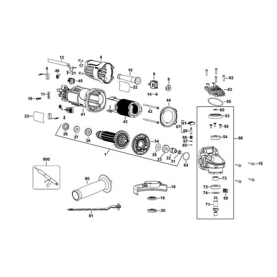 Main Assembly for DeWalt DWE4001