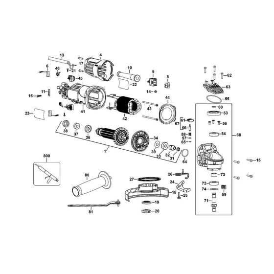 Main Assembly for DeWalt DWE4001