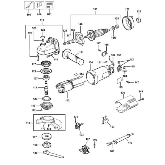 DeWalt DWE4010T Main Assembly