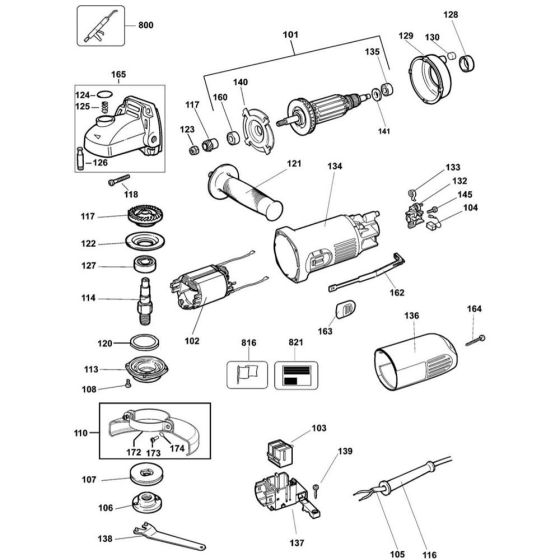 DeWalt DWE4015 Main Assembly