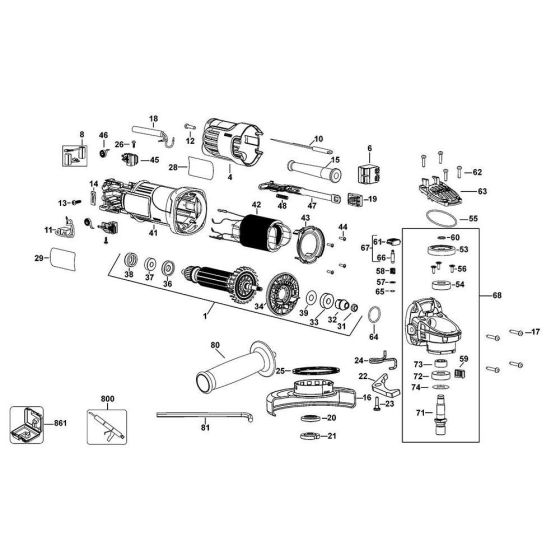 Main Assembly for DeWalt DWE4150