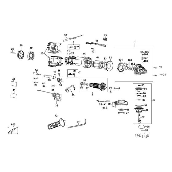 Main Assembly for DeWalt DWE4237