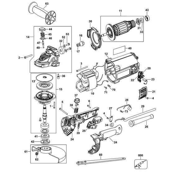 Main Assembly for DeWalt DWE493