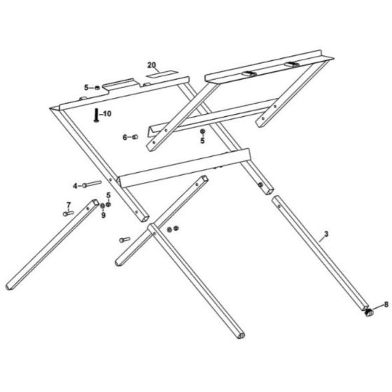 Main Assembly for DeWalt DWE74912 Leg Stand