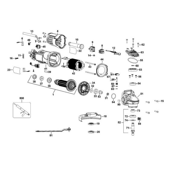 Main Assembly for DeWalt DWE8101T
