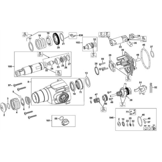 Intershaft Assembly for DeWalt DWH24 Rotary Hammer