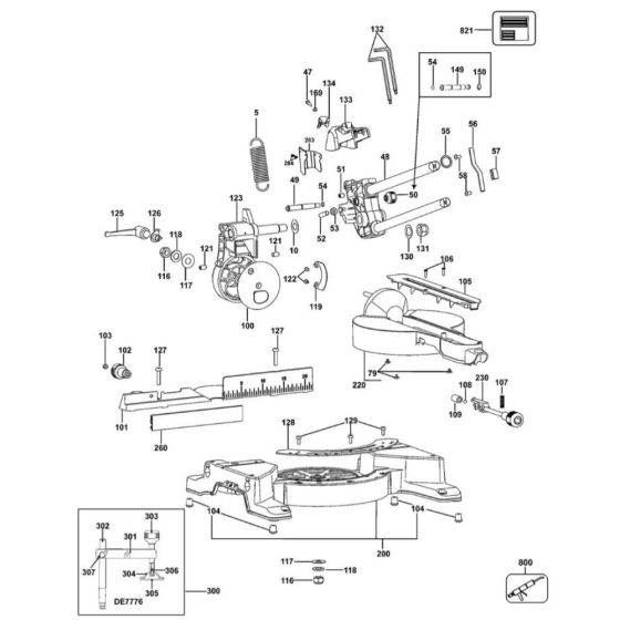 Table Assembly for DeWalt DWS777 Mitre Saw