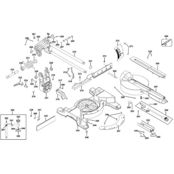 Table Assembly for DeWalt DWS778 Mitre Saw