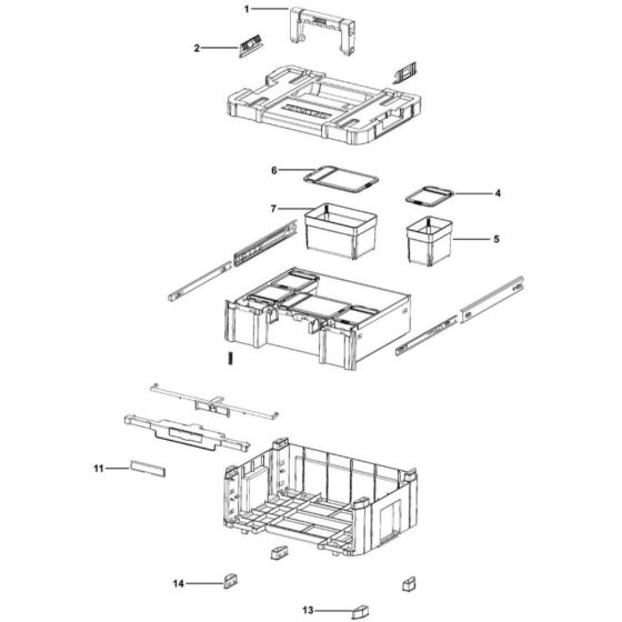 Main Assembly for DeWalt DWST1-70705 Workbox