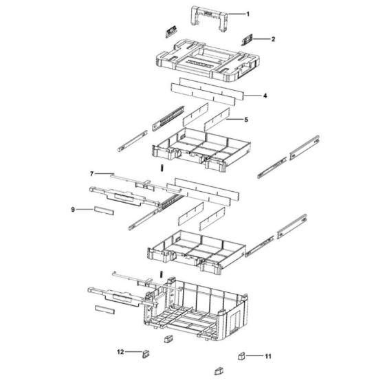 Main Assembly for DeWalt DWST1-70706 Workbox