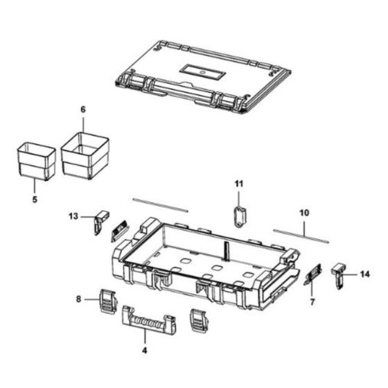 Main Assembly for DeWalt DWST1-75522 Organiser