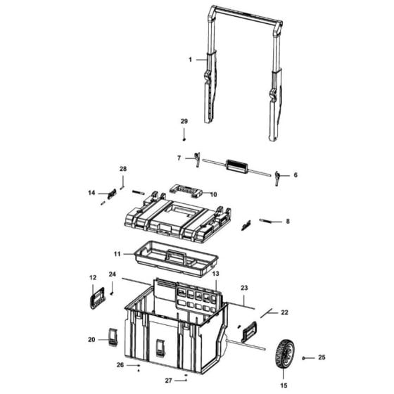 Main Assembly for DeWalt DWST1-75668 Workbox