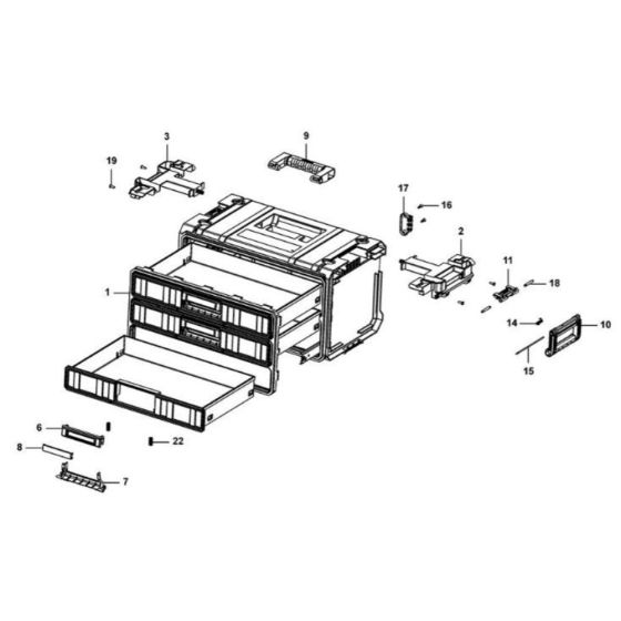 Main Assembly for DeWalt DWST1-81055 Drawer Cabinet