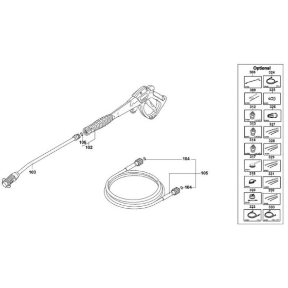 Handle Assembly for DeWalt DXPW001E Pressure Washer