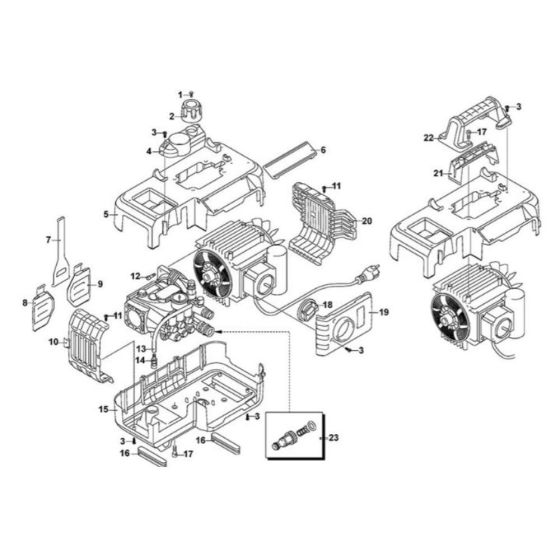 Main Assembly for DeWalt DXPW003CE Pressure Washer