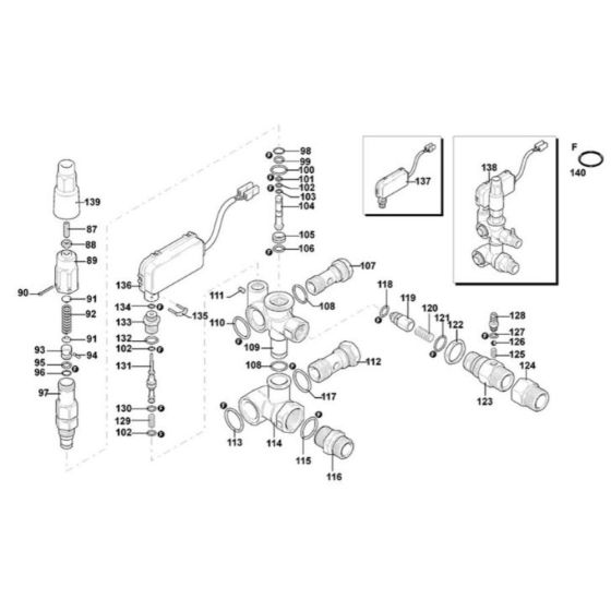 Valve Body Assembly for DeWalt DXPW004E Pressure Washer