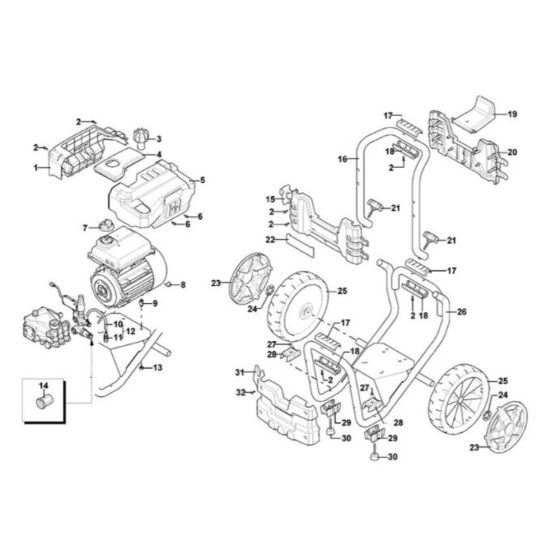 Main Assembly for DeWalt DXPW004E Pressure Washer