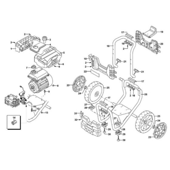 Main Assembly for DeWalt DXPW005E Pressure Washer