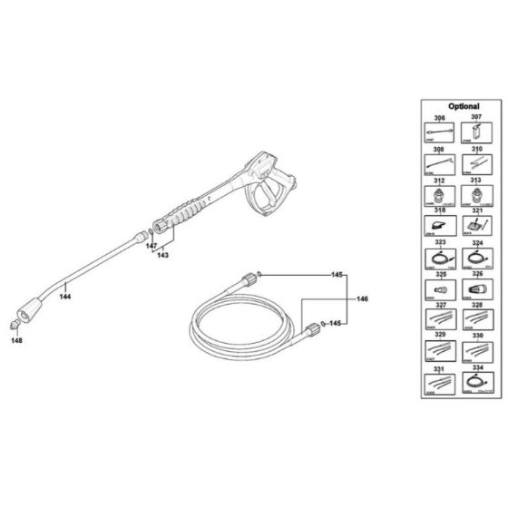 Handle Assembly for DeWalt DXPW008E Pressure Washer