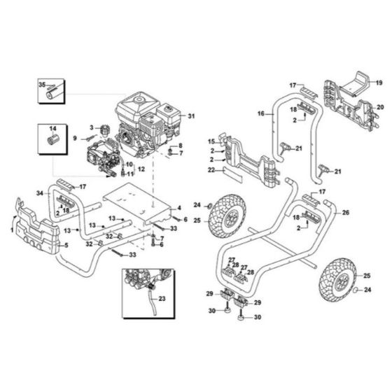 Main Assembly for DeWalt DXPW008E