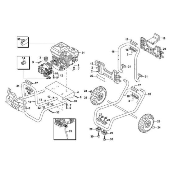 Main Assembly for DeWalt DXPW008E Pressure Washer