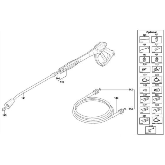 Handle Assembly for DeWalt DXPW009E Pressure Washer