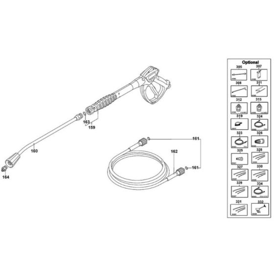 Handle Assembly for DeWalt DXPW010E Pressure Washer