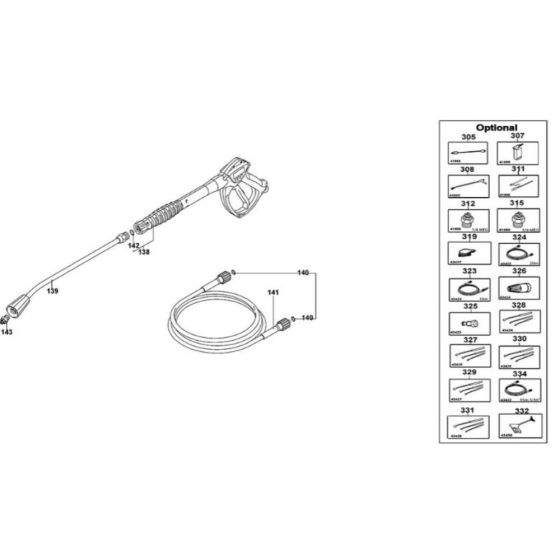 Handle Assembly for DeWalt DXPW011E Pressure Washer