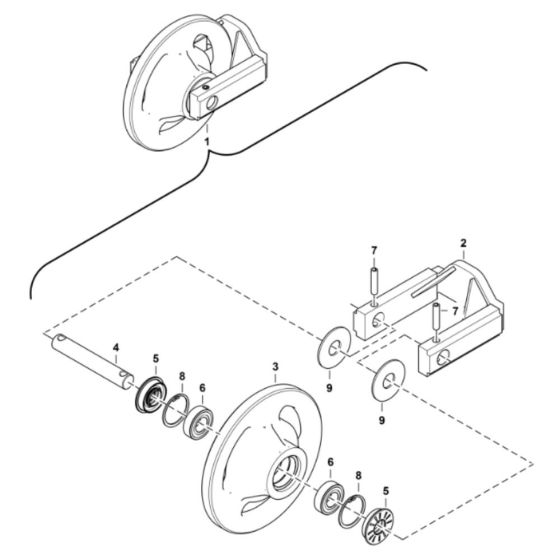 Front Idler Assembly for BobCat E08
