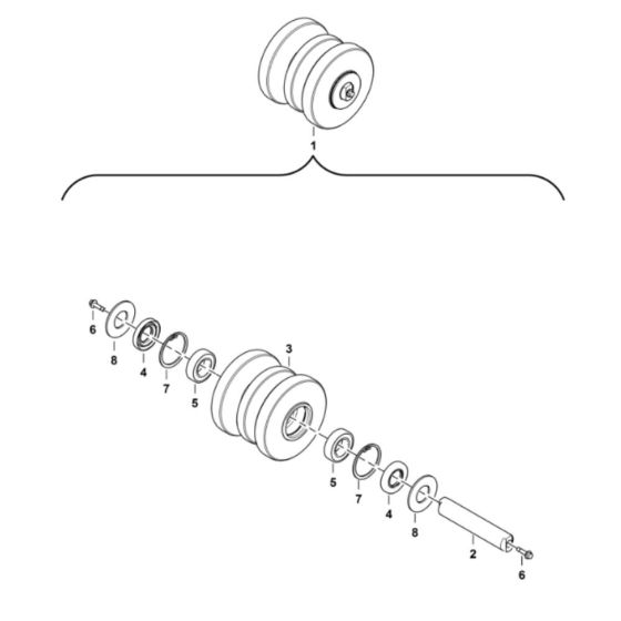 Tracks Roller Assembly for E08
