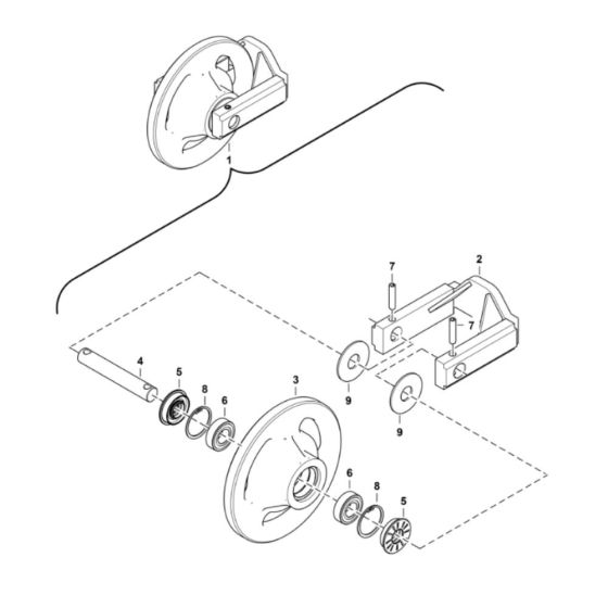 Front Idler Assembly BobCat E10