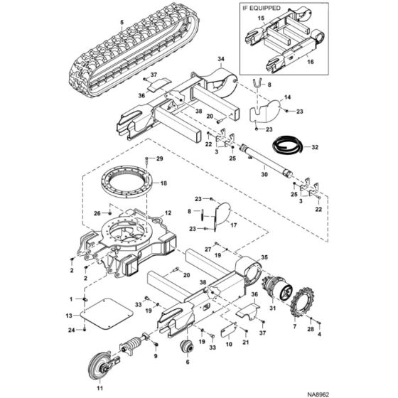 Undercarriage Assembly for BobCat E17