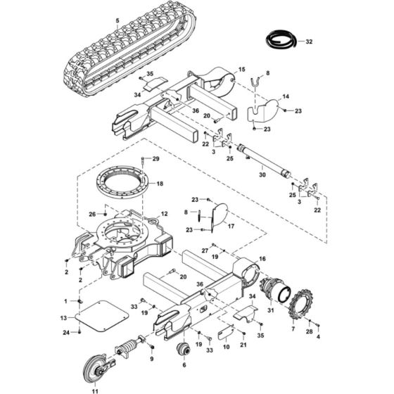 Undercarriage Assembly for BobCat E17Z