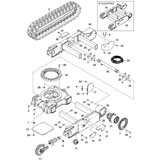 Undercarriage for BobCat E19