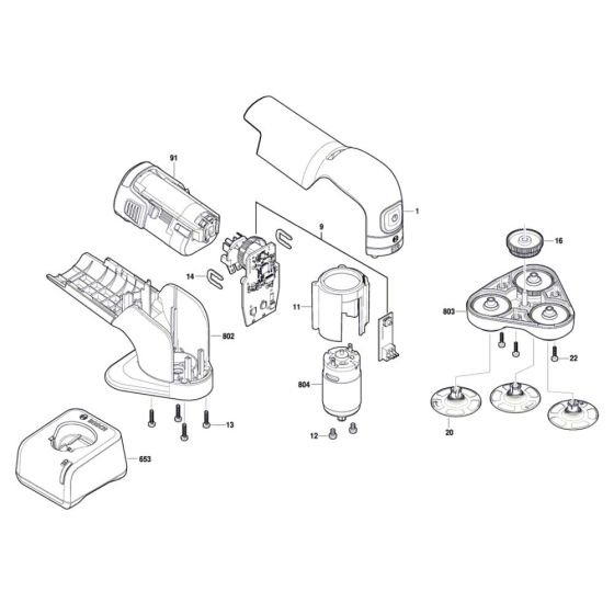 Sander Assembly for Bosch EasyCurvSander 12