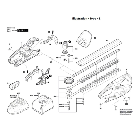 Bosch EasyHedgeCut 12-35 Assembly