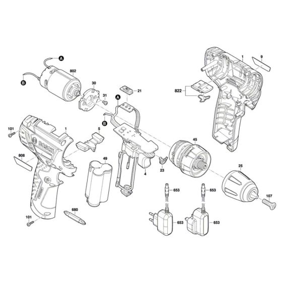 Lithium-ion Cordless Two-speed Combi Assembly for Bosch EasyImpact 1200